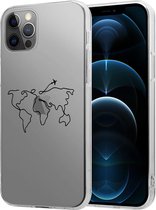 ShieldCase geschikt voor Apple iPhone 12 Pro Max hoesje met atlas/reis patroon