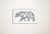 Line Art - Ijsbeer 1 vierkant - S - 34x60cm - Wit - geometrische wanddecoratie