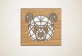 Line Art - Panda vierkant - S - 45x50cm - Eiken - geometrische wanddecoratie