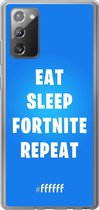 6F hoesje - geschikt voor Samsung Galaxy Note 20 -  Transparant TPU Case - Fortnite - Eat Sleep Fortnite Repeat #ffffff