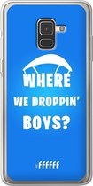 6F hoesje - geschikt voor Samsung Galaxy A8 (2018) - Transparant TPU Case - Battle Royale - Where We Droppin' Boys #ffffff