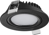 LED inbouwspot Zwart - Dimbaar - 5 Watt - 2700K Extra Warm Wit - IP44 (Stof en spatwaterdicht) - Inbouwdiepte 23 mm