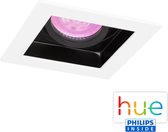 White And Color Ambiance Philips HUE GU10 - Inbouwspot - Sao Paulo - Bluetooth - IP21 - Inbouw Vierkant - Wit - 100x100 mm - Inbouwdiepte 85 mm