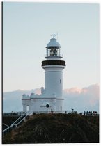 Dibond - Witte Vuurtoren - 40x60cm Foto op Aluminium (Wanddecoratie van metaal)