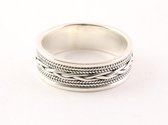 Zilveren ring met kabelpatronen - maat 19.5