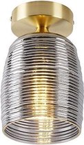QAZQA michi - Art Deco Plafondlamp - 1 lichts - Ø 120 mm - Goud/messing - Woonkamer | Slaapkamer | Keuken