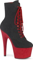 Pleaser Plateau Laarzen, Paaldans schoenen -36 Shoes- ADORE-1020FSTT Paaldans schoenen Zwart/Rood