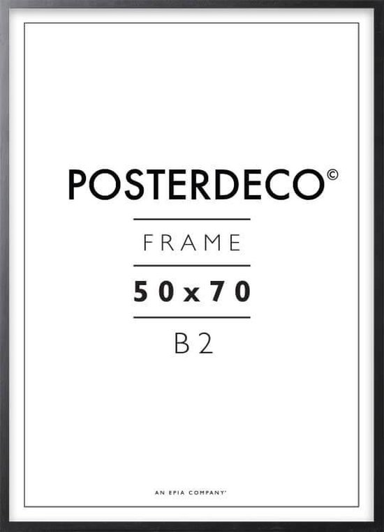Cadre photo - Posterdeco - Bois Premium - Format de l'image 50x70 cm - Noir