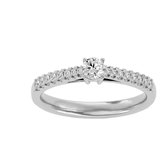 AËLRA 18K gouden damesring met 0,29 ct natuurlijke ronde diamant