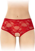 Fashion Secret Amanda - Erotische Slip met Open Kruis - Rood - One Size