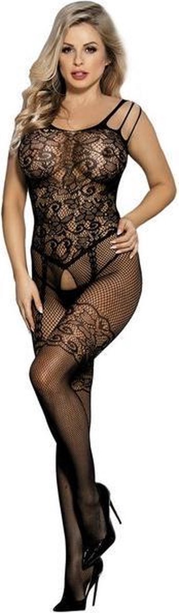 Paris Hollywood H3108 - Catsuit met Open Kruis - Zwart - One Size
