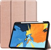 Hoes Geschikt voor iPad Pro 2020 (11 inch) Hoes Luxe Hoesje Case Met Uitsparing Geschikt voor Apple Pencil - Hoesje Geschikt voor iPad Pro 11 inch (2020) Hoes Cover - Rosé goud