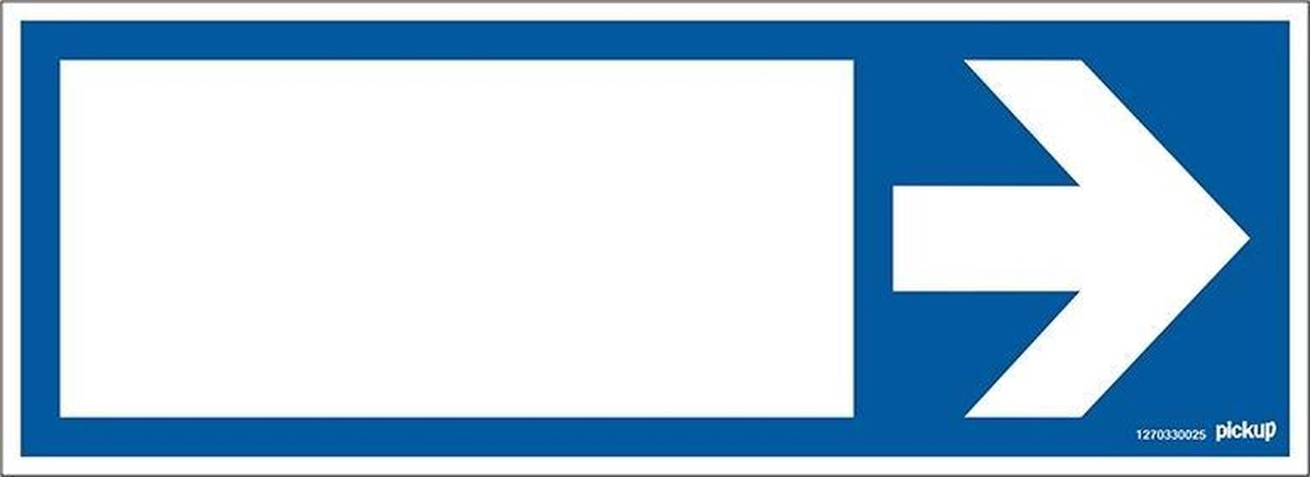 Pickup bord 33x12 cm - blauw met pijl