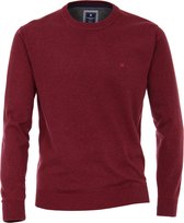 Redmond heren trui katoen - O-hals - donkerrood melange -  Maat: 4XL