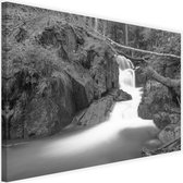 Schilderij Sprookjes waterval, 2 maten, zwart-wit, Premium print