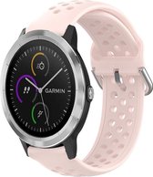 Siliconen Smartwatch bandje - Geschikt voor  Garmin Vivoactive 3 siliconen bandje met gaatjes - roze - Horlogeband / Polsband / Armband