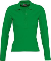 SOLS Dames/dames Podium Lange Mouw Pique Katoenen Polo Shirt (Kelly Groen)