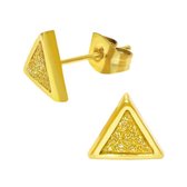Aramat jewels ® - Aramat jewels oorbellen zweerknopjes driehoek goudkleurig staal 8mm