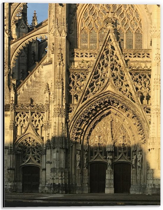 Dibond - Kathedraal in Frankrijk - 30x40cm Foto op Aluminium (Met Ophangsysteem)