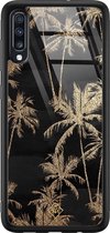 Samsung A50 hoesje glass - Palmbomen | Samsung Galaxy A50 case | Hardcase backcover zwart