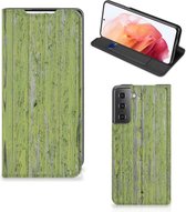 Telefoon Hoesje Samsung Galaxy S21 Wallet Case Green Wood