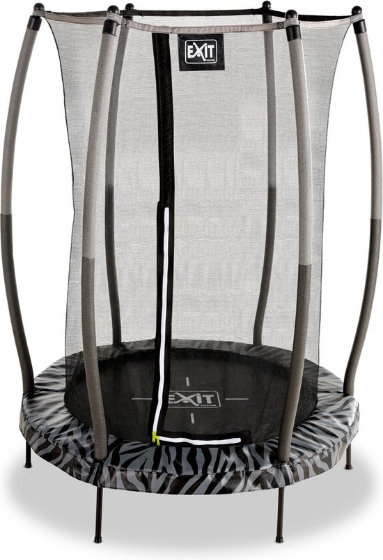 EXIT Tiggy junior trampoline met veiligheidsnet ø140cm - zwart/grijs