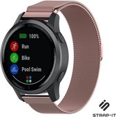 Strap-it Smartwatch bandje Milanees - geschikt voor Garmin vivoactive 4 45mm / Garmin Venu 2 - roze