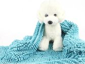 Dieren - Handdoek - Hondenhanddoek - Absorberend - Honden Handdoek - Blauw - 80 x 35 cm