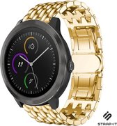 Stalen Smartwatch bandje - Geschikt voor  Garmin Vivomove HR stalen draak band - goud - Strap-it Horlogeband / Polsband / Armband