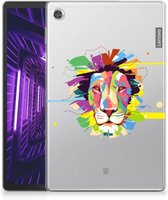 Tablet BackCover Lenovo Tab M10 Plus Siliconen Hoesje Super als Cadeautjes voor Jongens Lion Color met doorzichte zijkanten
