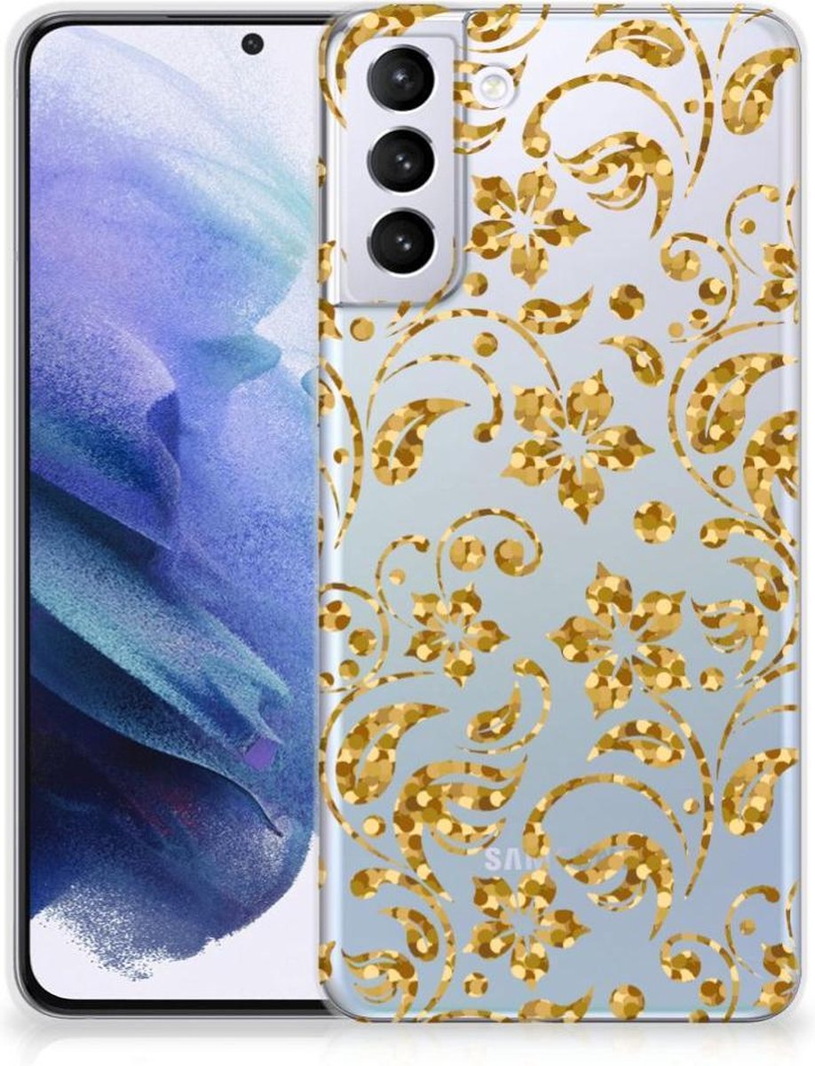 Samsung Galaxy S21 Plus TPU Case Gouden Bloemen