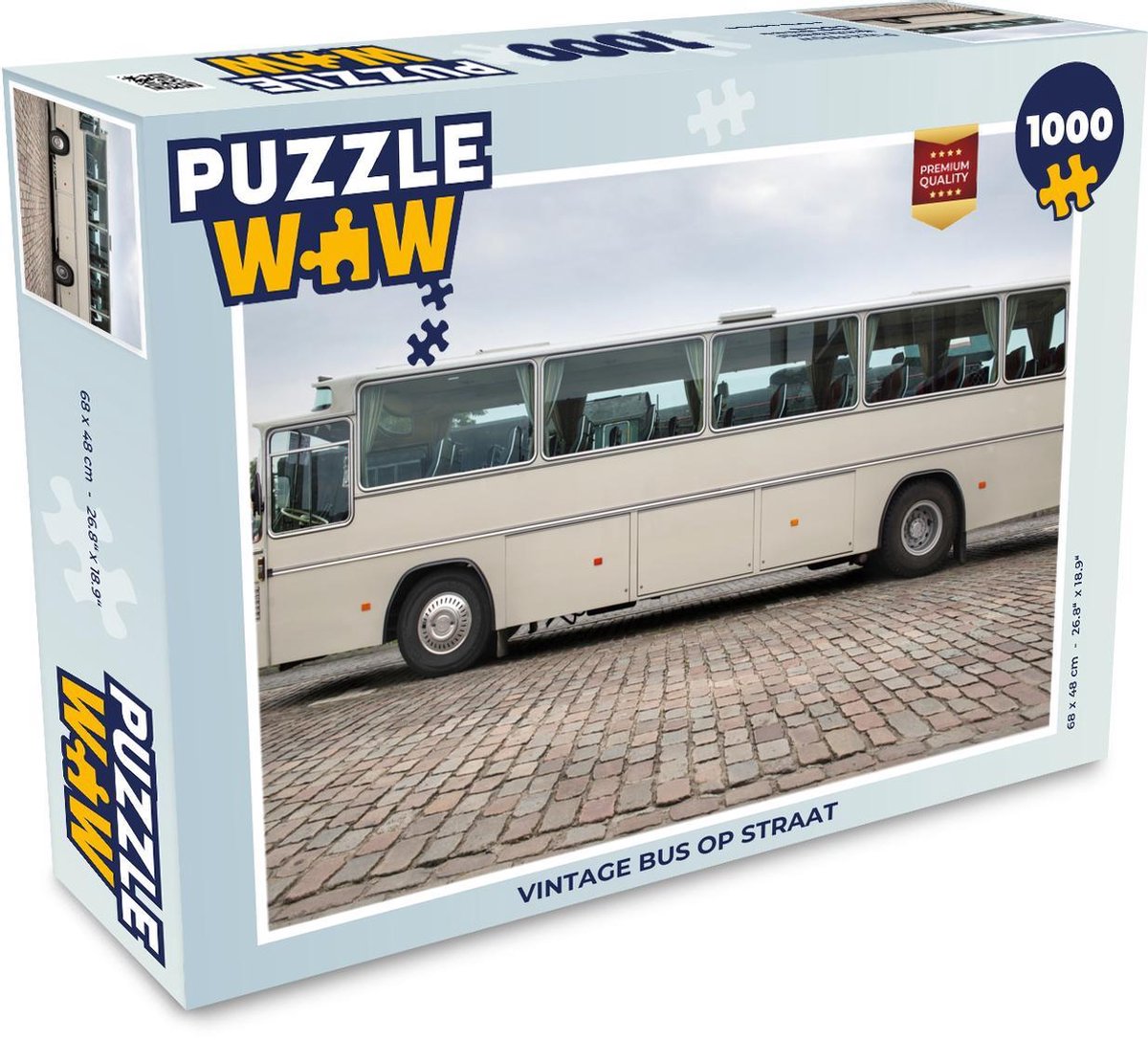 Afbeelding van product Puzzel 1000 stukjes volwassenen Vintage bus 1000 stukjes - Vintage bus op straat - PuzzleWow heeft +100000 puzzels