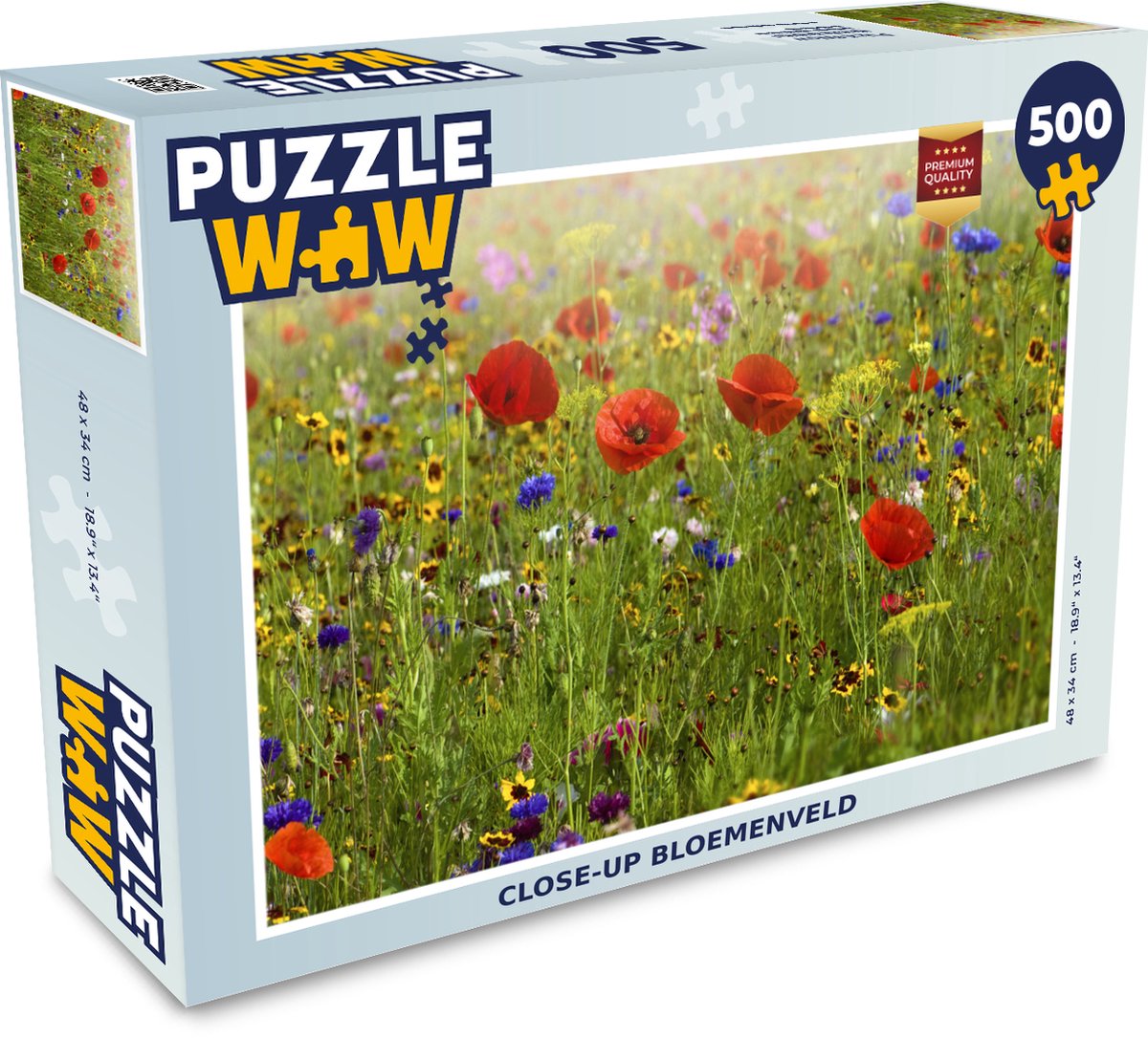 Afbeelding van product Puzzel 500 stukjes Weide - Close-up bloemenveld - PuzzleWow heeft +100000 puzzels