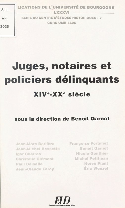 Juges, notaires et policiers délinquants (XIVe-XXe siècle) - cover
