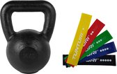 Tunturi - Fitness Set - Weerstandsbanden 5 stuks - Kettlebell 16 kg