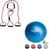 Tunturi - Fitness Set - Tubing Set Rood - Gymball Blauw 75 cm