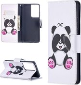 Portemonnee Hoesje met Panda Print Geschikt voor Samsung Galaxy S21 Ultra