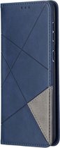 Samsung Galaxy S21 Plus Hoesje Wallet Book Case Geometrie Design Blauw