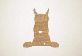 Wanddecoratie - Hond - Riesenschnauzer 3 - S - 49x45cm - Eiken - muurdecoratie - Line Art