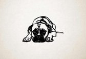 Wanddecoratie - Hond - Boxer 2 - S - 38x58cm - Zwart - muurdecoratie - Line Art