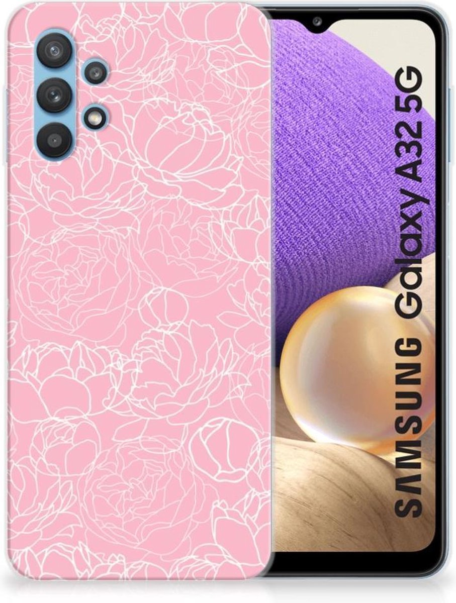 Samsung Galaxy A32 5G TPU Case White Flowers