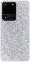 ADEL Premium Siliconen Back Cover Softcase Hoesje Geschikt voor Samsung Galaxy S20 Ultra - Bling Bling Glitter Zilver