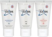 Just Glide Glijmiddel Mix 3 x 50 ml - Waterbasis - Vrouwen - Mannen - Smaak - Condooms - Massage - Olie - Condooms -  Pjur - Anaal - Siliconen - Erotische - Easyglide