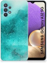 Telefoon Hoesje Samsung Galaxy A32 5G Siliconen Hoesje Painting Blue
