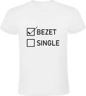 Ik ben single  Heren t-shirt | relatie | vrijgezellendag | vrijgezellenfeest | valentijnsdag | jaloezie | verliefd | kado | Wit