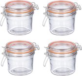 4x stuks weckpotten met beugelsluiting 350 ml - Voedsel bewaren potten - Klempotten - Transparant glas