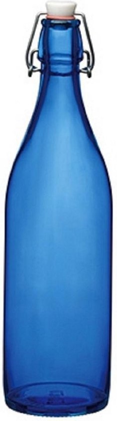 4x stuks blauwe giara flessen met beugeldop - Woondecoratie giara fles -  Blauwe... | bol