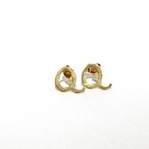 Oorbellen studs letter Alfabet - Goud (letter Q)