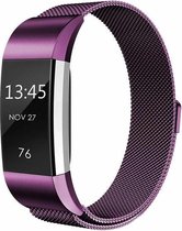 Par Qubix - Convient pour Fitbit Charge 2 - Bracelet milanais - petit - Violet