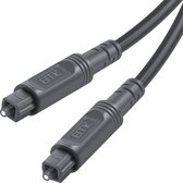 By Qubix ETK Digital Toslink Optical kabel 1 meter - toslink audio male to male - Optische kabel - Grijs audiokabel soundbar